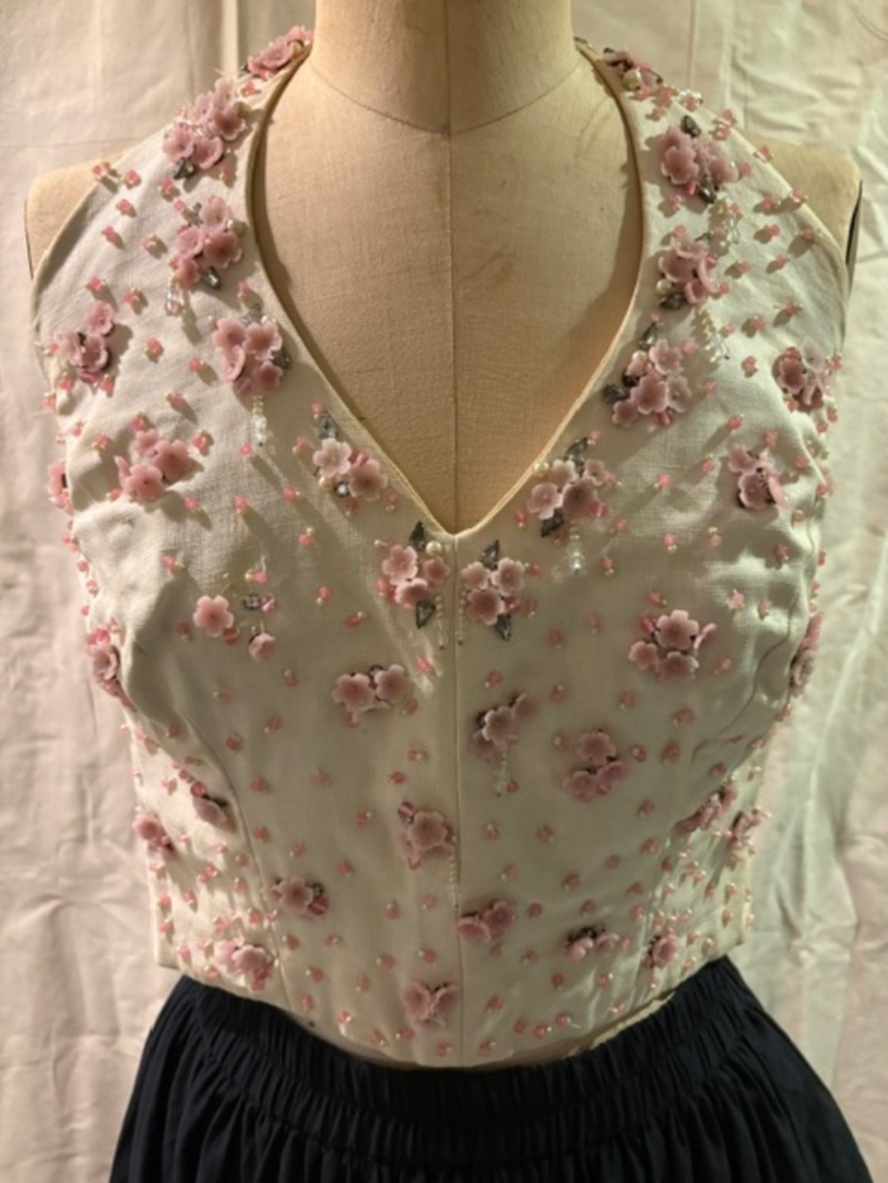1960s vintage beaded halter top